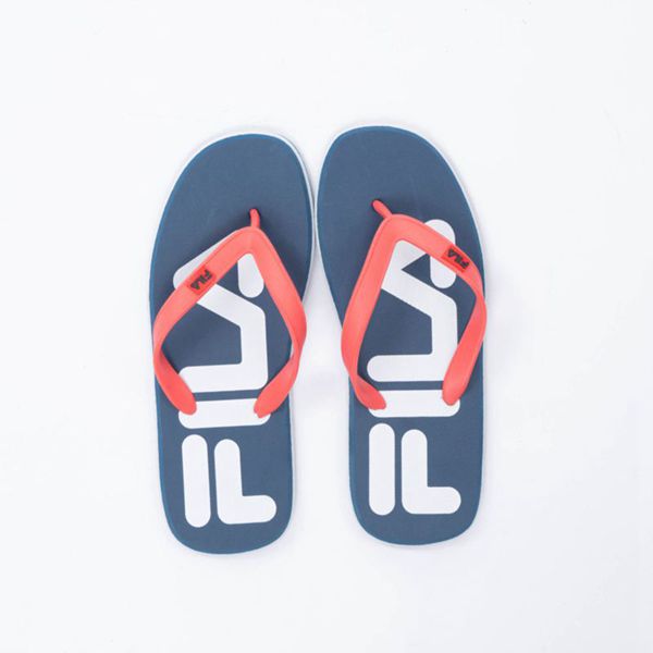 Fila Leonardo Men's Sandals - Blue/Red,NZ 857-36918